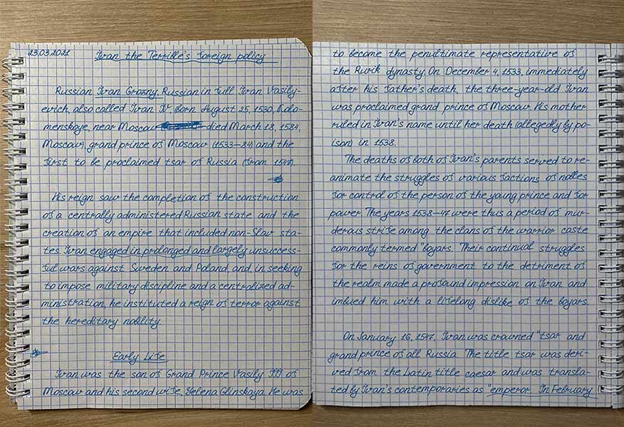 assignment design handwriting